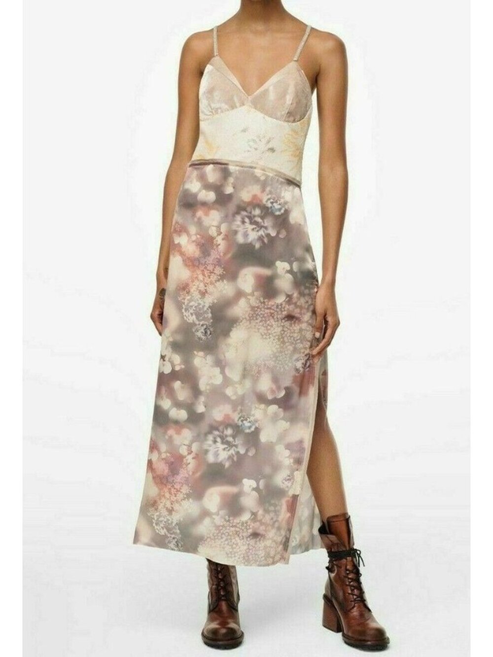 ZARA Limited Edition Velvet Sequin Floral Maxi Dress S